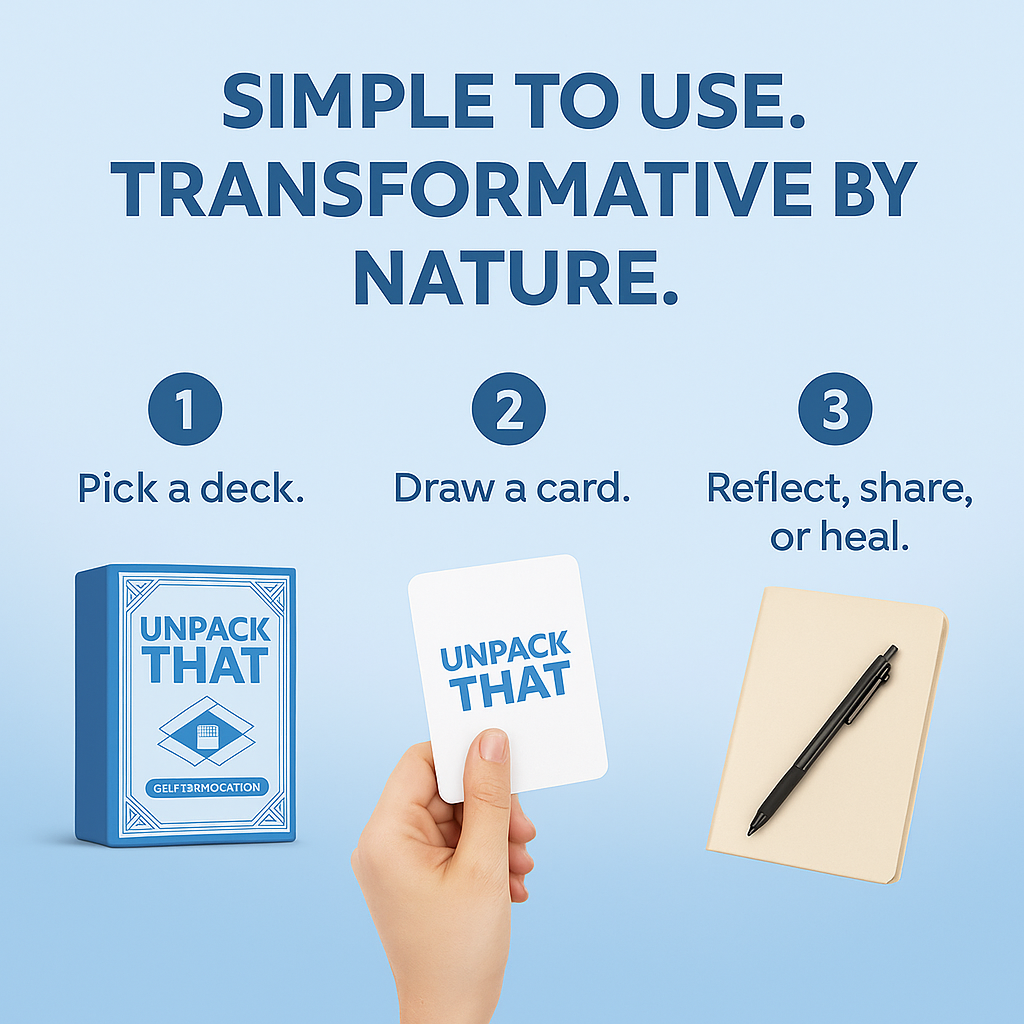 Healing Bundle – Unpack That + Self‑Exploration + Daily Affirmations Decks